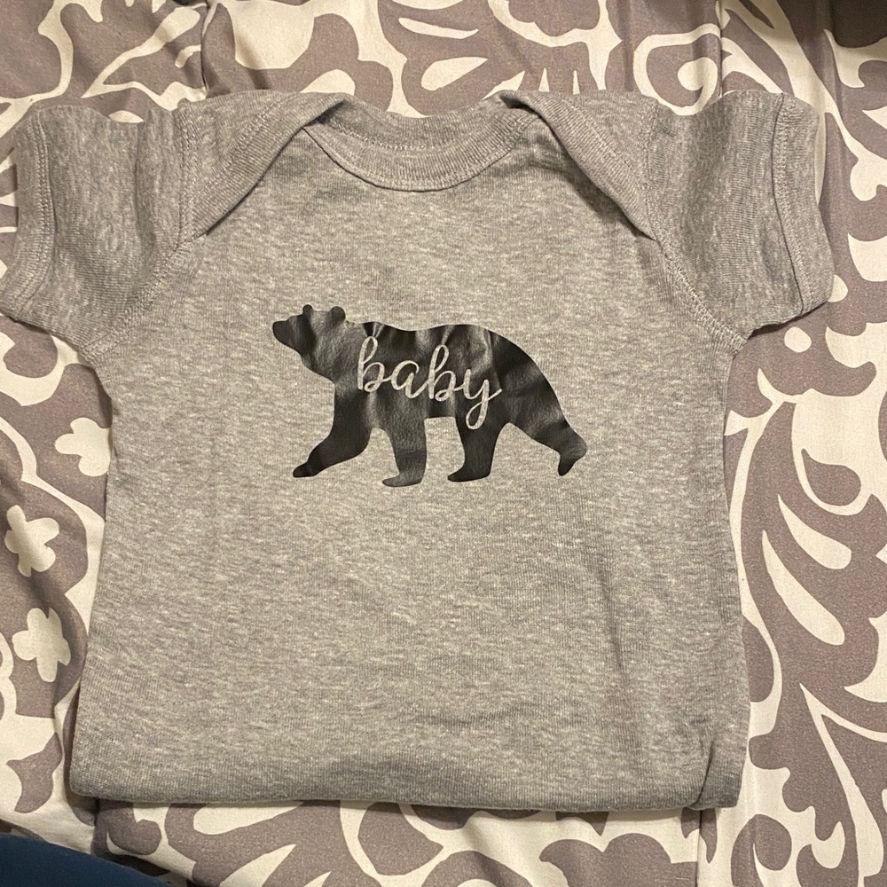 Gray Baby Bear Onesie